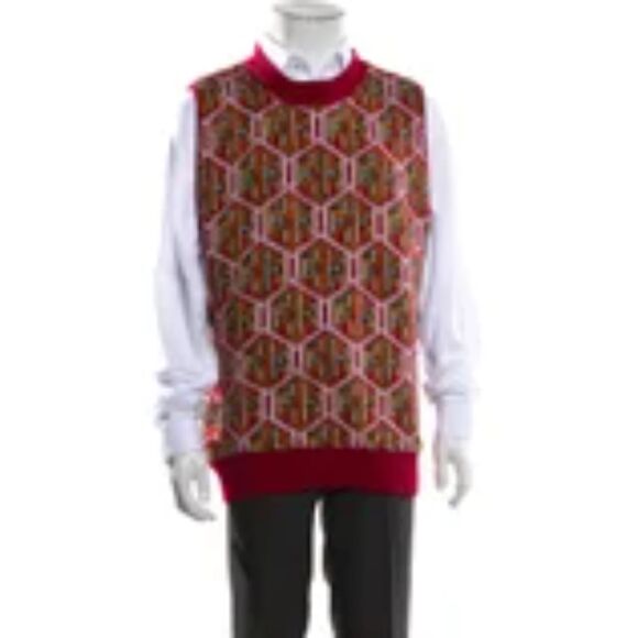 Ryan Knew Rare Logo Print Sweater Vest Sz XL Streetwear/Grandpacore/Indie/Skate - Picture 1 of 5